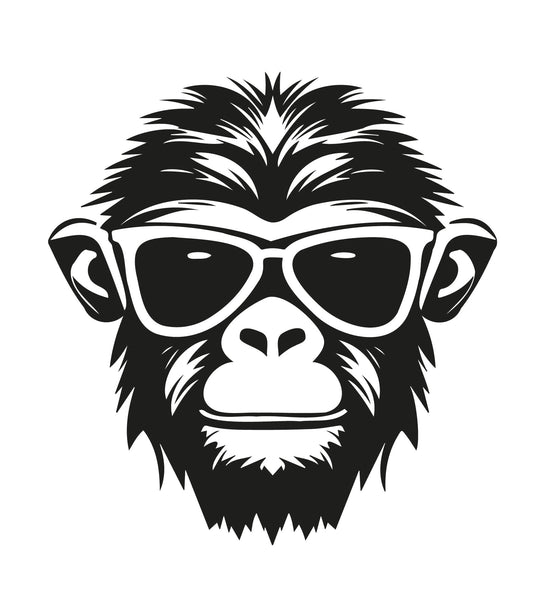 Monkey, Monkey head with sunglasses instant digital download - Ai-EPS-PNG-SVG