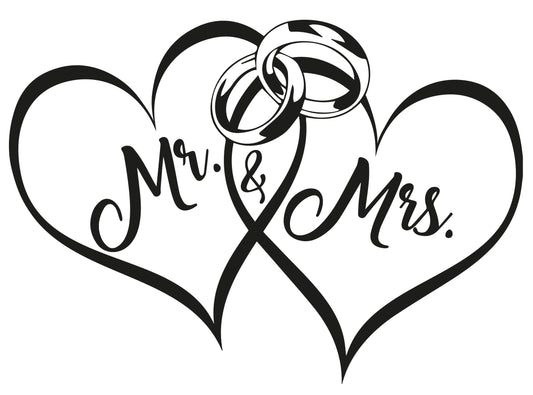 Wedding hearts, wedding bands, mr and mrs logo, new weds svg, Wedding logo, heart logo, couple instant digital download - Ai-EPS-PNG-SVG