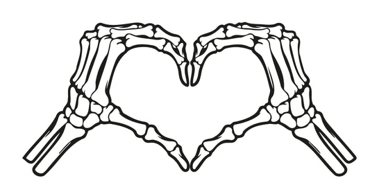 Love heart skeleton hands, skeleton hands, heart hands, love hand logo, skeleton heart shape hand digital download - Ai-EPS-PNG-SVG