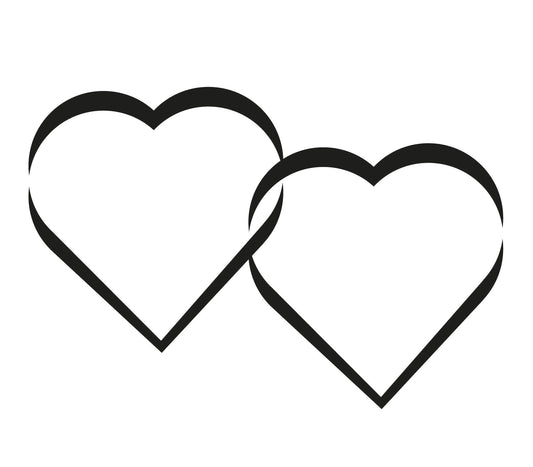 Double heart digital download - Ai-EPS-PNG-SVG