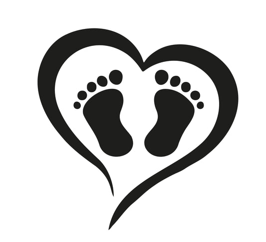 Open heart baby foot print instant digital download - Ai-EPS-PNG-SVG